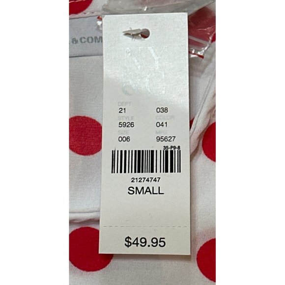 New York & Company Blouse Red Polka Dots 100% Polyester Women's Size S (NWT) - Picture 15 of 16